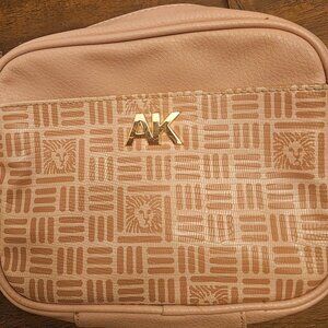 Ann Klein pink blush beige lion logo medium size crossbody purse bag